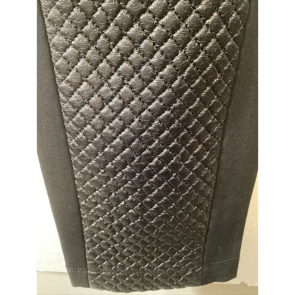 BCBGMAXAZRIA Women S BLACK NICOLAS QUILTED FAUX LEATHER PANT 58876 - Picture 4 of 9